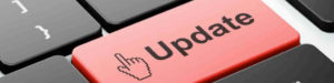 A return key on the keyboard with the word "Update" imprinted on it.