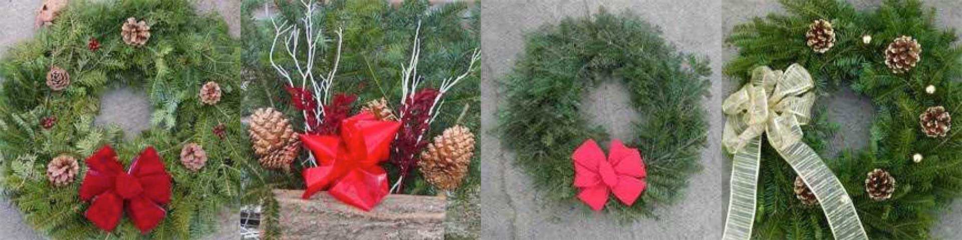 Various holiday wreaths